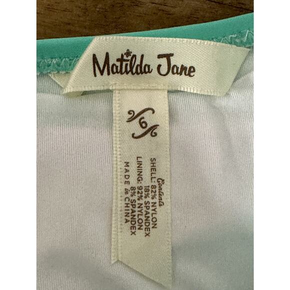 NWT Matilda Jane Enchanted Garden Style Play Pink Green Dot Two-Piece Swimsuit 6 - Picture 6 of 7